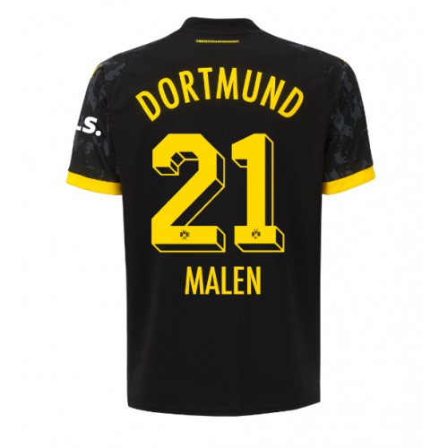 Borussia Dortmund Donyell Malen #21 Gostujuci Dres 2023-24 Kratak Rukav